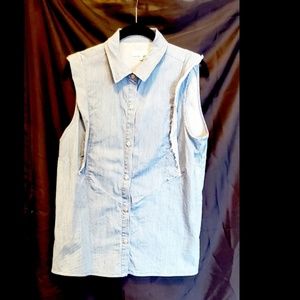 7 For All Mankind Denim Button Down Shirt